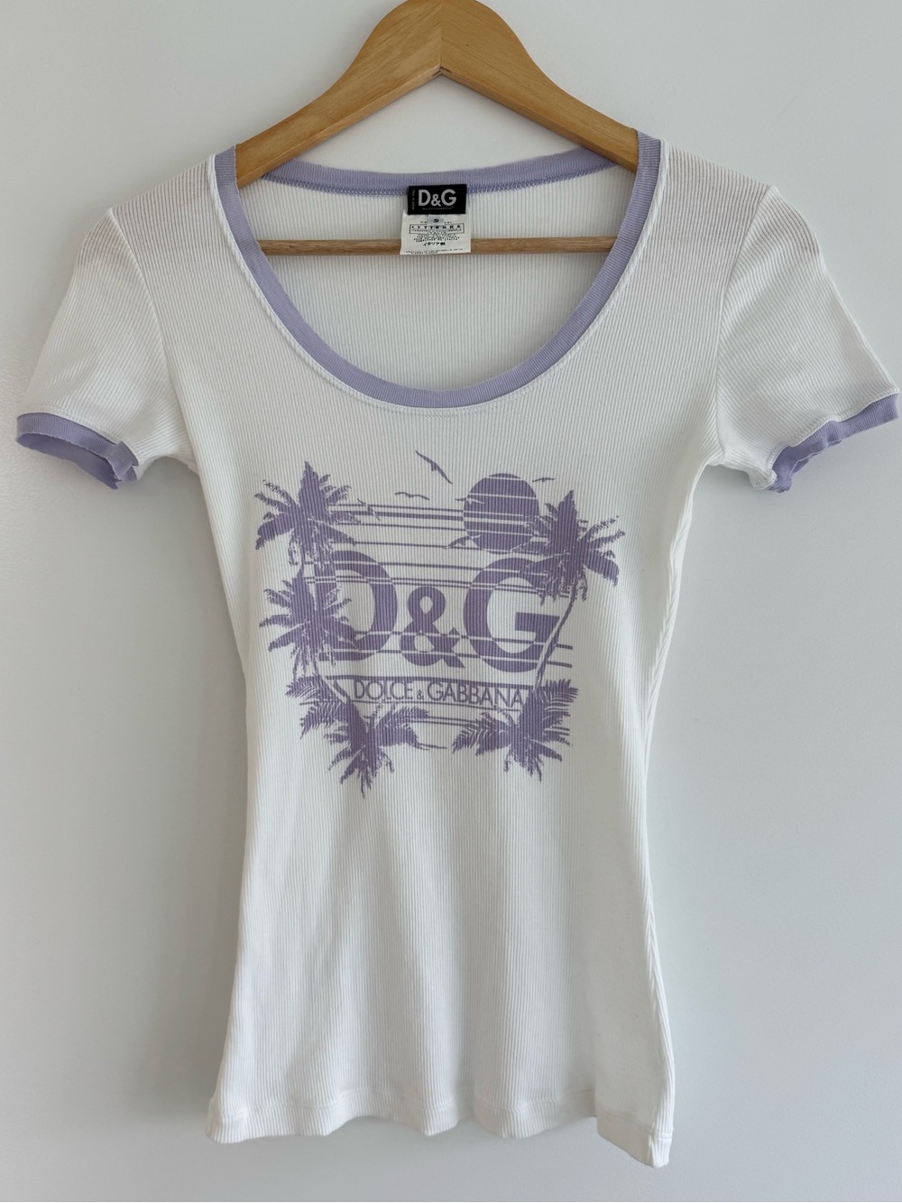 Vintage D&G Dolce&Gabbana white graphic y2k tshirt